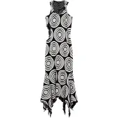 Desigual , Vestido largo circulos, Negro, S