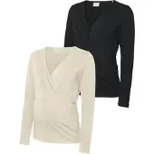 Mamalicious Camiseta 'MLKERRIE' ecru / negro