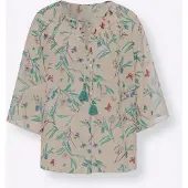 HEINE Blusa beige / azul oscuro / esmeralda / rojo