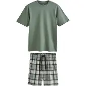 Next Pijama corto beige / oliva / negro