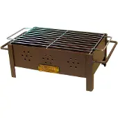 EDM Barbacoa Imex "El Zorro", para uso en interiores y exteriores, tipo sobremesa, con carbón, color , fabricada en metal, dimensiones: 31 x 21 x 14 cm