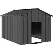 vidaXL Cabaña para perros con techo, 113x153x101 cm, acero galvanizado