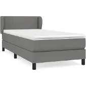 Syfax Cama box spring con colchón tela gris oscuro 90x200 cm