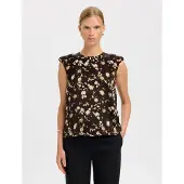 Selected Estampado, De Viscosa Top Mujeres Marrón 42