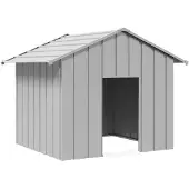 vidaXL Cabaña para perros , con techo, 131x101x102 cm, acero galvanizado