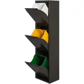 Wellhome Papelera Y Cubo De Reciclaje Metálico De 3 Compartimentos 51l