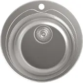 CATA RS-1, lavabo encimera, forma circular, acero inoxidable, color plateado, 1 cuba, forma circular