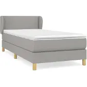 Syfax Cama box spring con colchón tela gris claro 80x200 cm