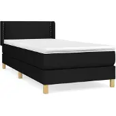 Syfax Cama box spring con colchón tela negro 80x200 cm