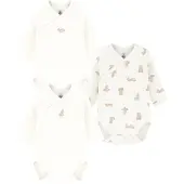 Petit Bateau Pijama entero/body beige / blanco