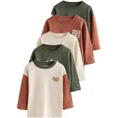 Next Camiseta beige / cognac / verde oscuro