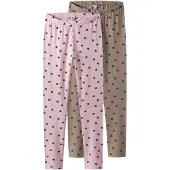TWO SOON Leggings oliva / rosa pastel / negro