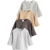 Next Camiseta camelo / chocolate / gris moteado / blanco