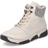 Rieker Botines con cordones crema / negro