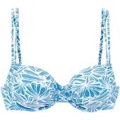 Venice beach Top de bikini azul cielo / blanco
