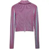 Desigual , Chaqueta cremallera punto tornasolado, Mujer, Rojo, XL