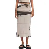 Desigual , Falda recta tul, Poliester, Blanco, XL