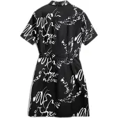 Desigual , Vestido corto estampado, Algodon, Negro, XS