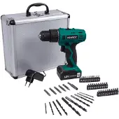 Vonroc Taladro inalámbrico 12V | Incl. batería y 46 accesorios