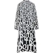 Desigual , Vestido midi lettering, Viscosa, Negro, XS