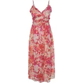 Trendyol Vestido de verano melocotón / eosin / rojo / blanco