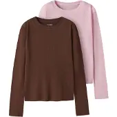 TWO SOON Camiseta chocolate / rosa