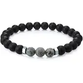 True Rebels Pulsera gris / negro / plata