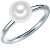 Valero Pearls Anillo plata / blanco perla