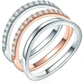 Rafaela Donata Anillo oro rosa / plata / transparente