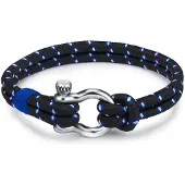 True Rebels Pulsera azul / negro / plata / blanco