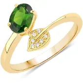 Rafaela Donata Anillo dorado / verde oscuro / blanco