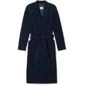 Schiesser Albornoz largo ' Feather Terry ' azul oscuro