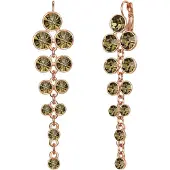 Lulu & Jane Pendientes oro rosa / oliva