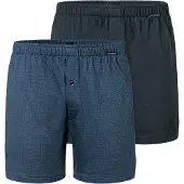 Schiesser Calzoncillo boxer 'Basic' azul oscuro / negro