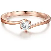 Trilani Anillo oro rosa / transparente