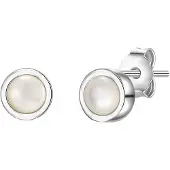 Glanzstücke Pendientes plata / blanco perla