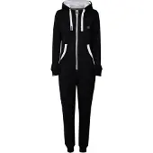 Oxmo Traje para estar en casa 'Nesie' negro / plata / blanco