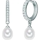 Valero Pearls Pendientes plata / blanco perla