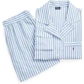 Ralph Lauren Pijama ' Crop & Boxer Set ' azul / blanco