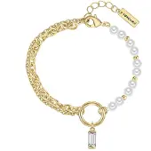 Yokoamii Pulsera dorado / blanco perla