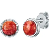 Rafaela Donata Pendientes rojo sangre / plata