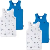 Schiesser Camiseta térmica azul neon / negro / blanco