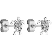 Purelei Pendientes 'White Turtle' plata