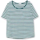 Sheego Camiseta petróleo / blanco