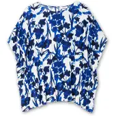 Sheego Blusa azul cobalto / azul oscuro / blanco