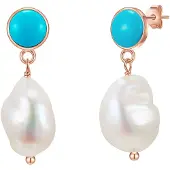 Glanzstücke Pendientes azul / oro / blanco