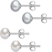 Lulu & Jane Pendientes plata / blanco