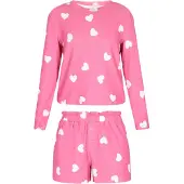 Faina Pijama de pantalón corto rosa claro / blanco