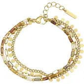 Eastside Pulsera marrón / oro / blanco