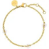 Purelei Pulsera 'Linen Blossom' oro / blanco